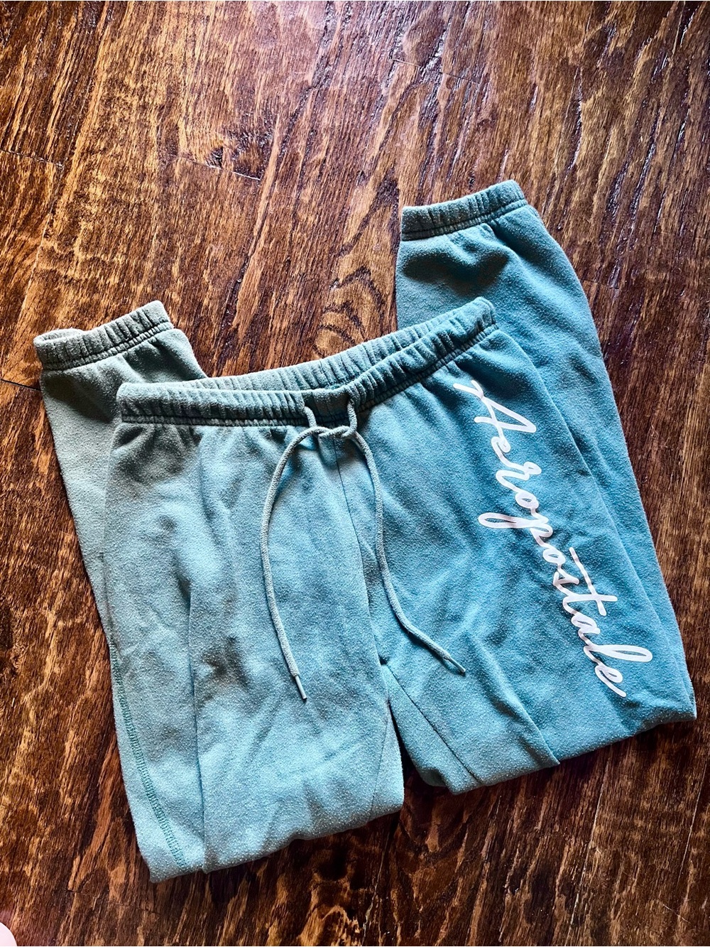 Aeropostale Comfy Dusty Blue Sweat Pants Joggers Elastic Band Women’s Small